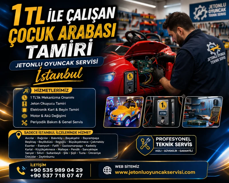 1 TL ile Çalışan Çocuk Arabası Tamiri | Jetonlu Oyuncak Servisi İstanbul