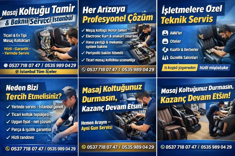 Garantili 2. El Kuaförlere Ticari Masaj Koltuğu İşletmeler İçin Ek Gelir