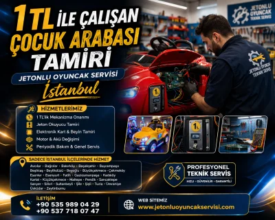 1 TL ile Çalışan Çocuk Arabası Tamiri | Jetonlu Oyuncak Servisi İstanbul